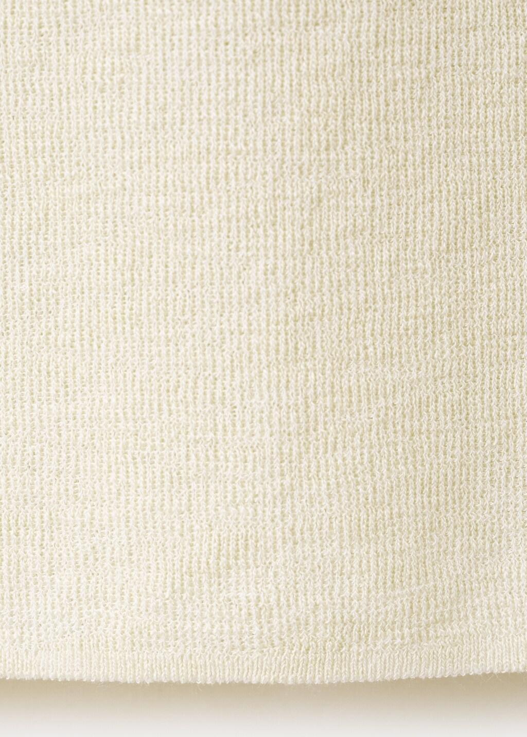 Beige Frog Fastener Knitted Top, Light Beige, large image number 2