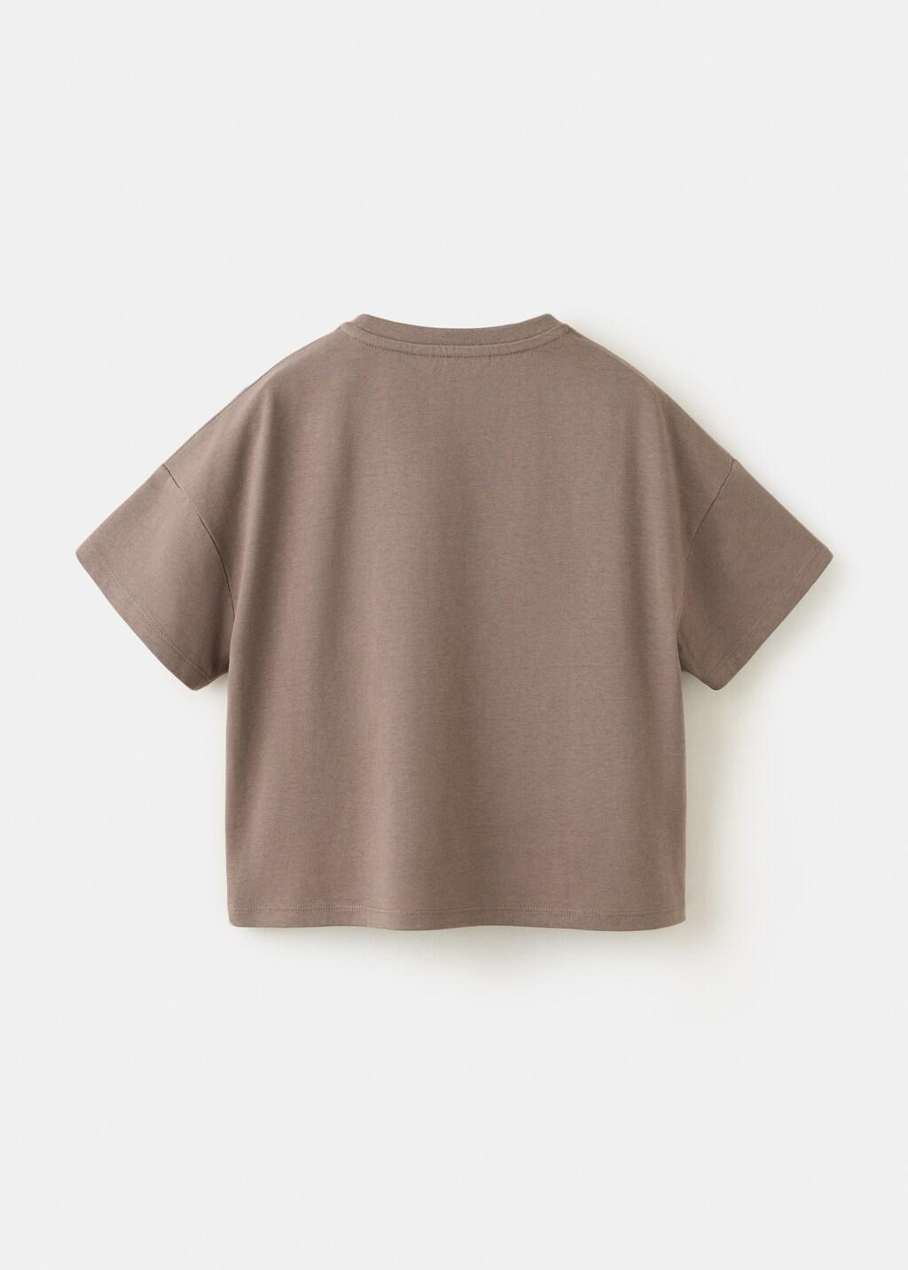 Brown Cotton T-Shirt With Print Detail, Kids Girls, Brown, large image number 3