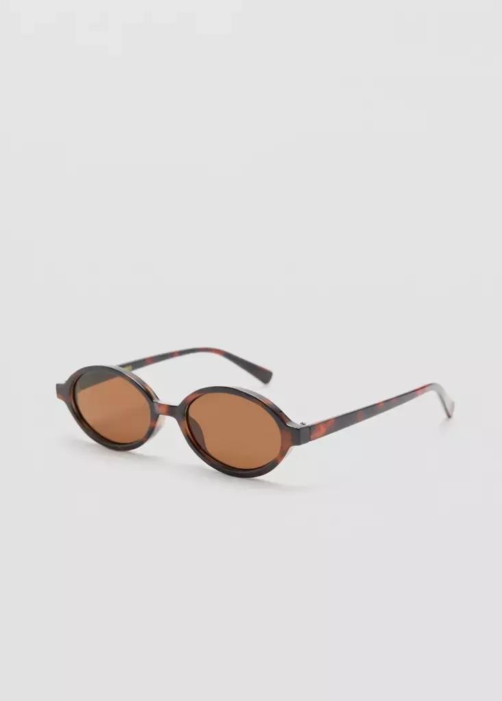 BROWN Oval-frame sunglasses, Women, Dark Brown, large image number 5