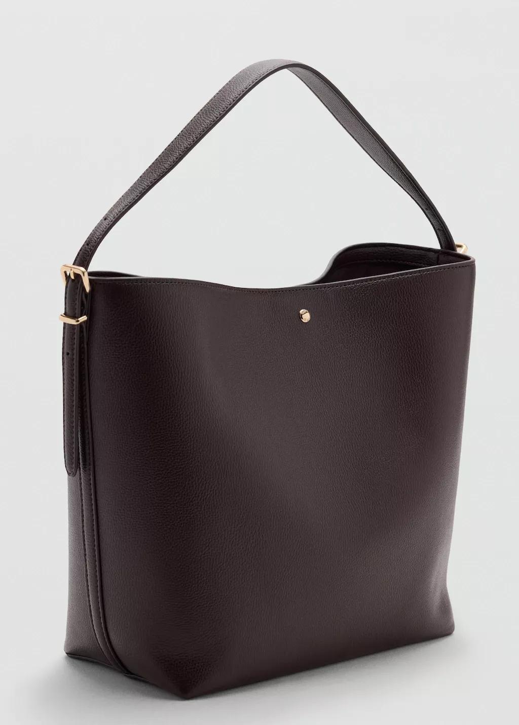 Brown Large Bucket Bag Buckle, Dark Brown, large image number 0