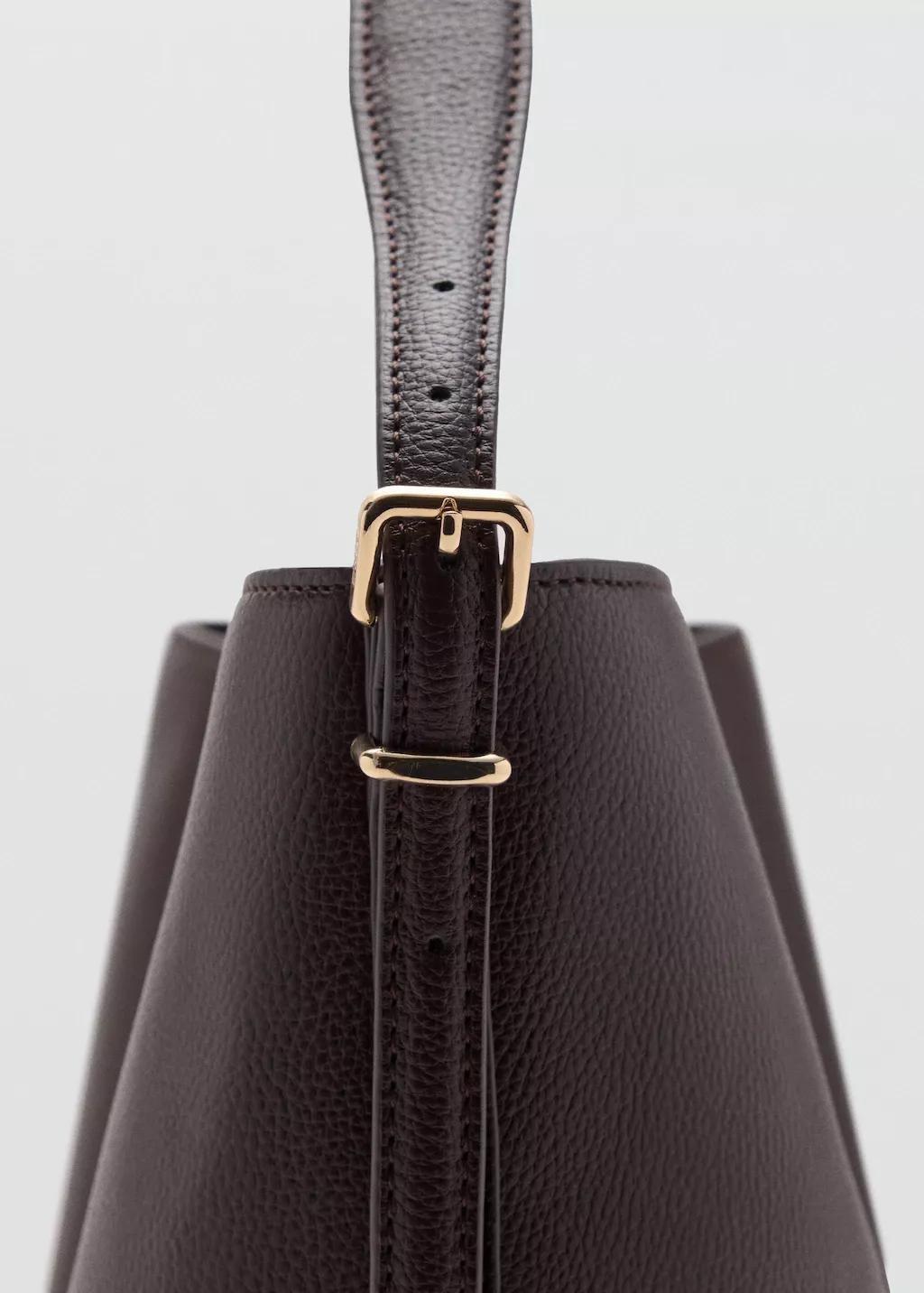 Brown Large Bucket Bag Buckle, Dark Brown, large image number 1