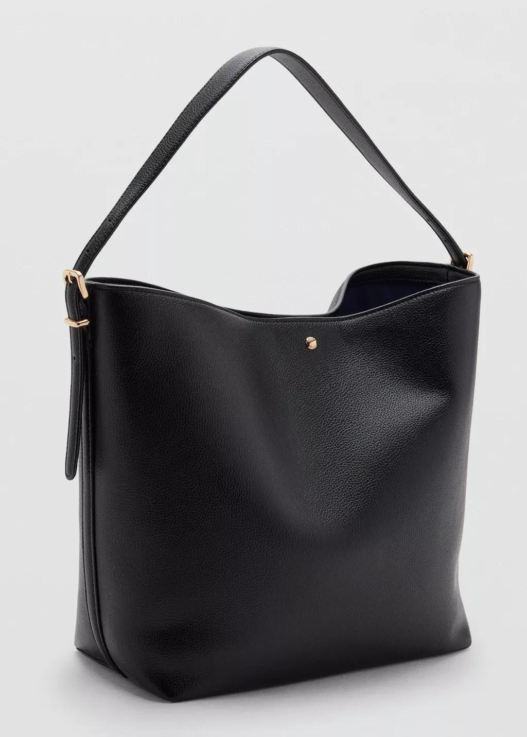 Black Large Bucket Bag Buckle, Black, medium