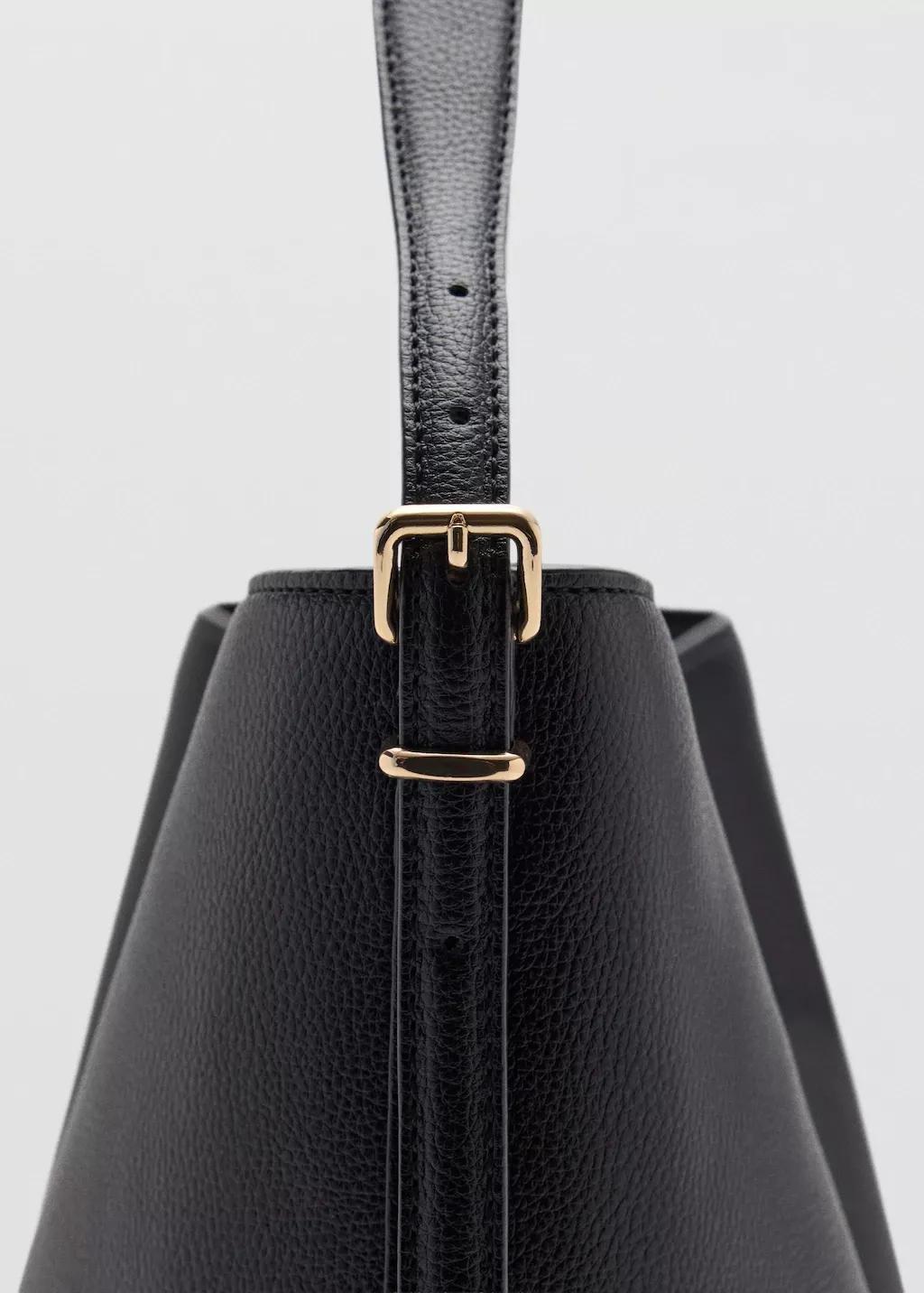 Black Large Bucket Bag Buckle, Black, large image number 1