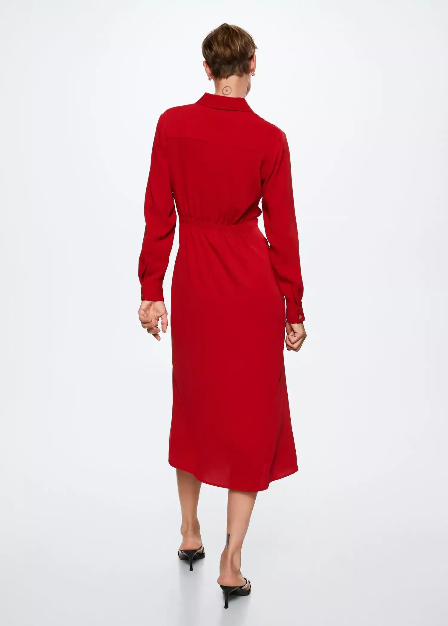 Red Knot Detail Shirt Dress, , large image number 4