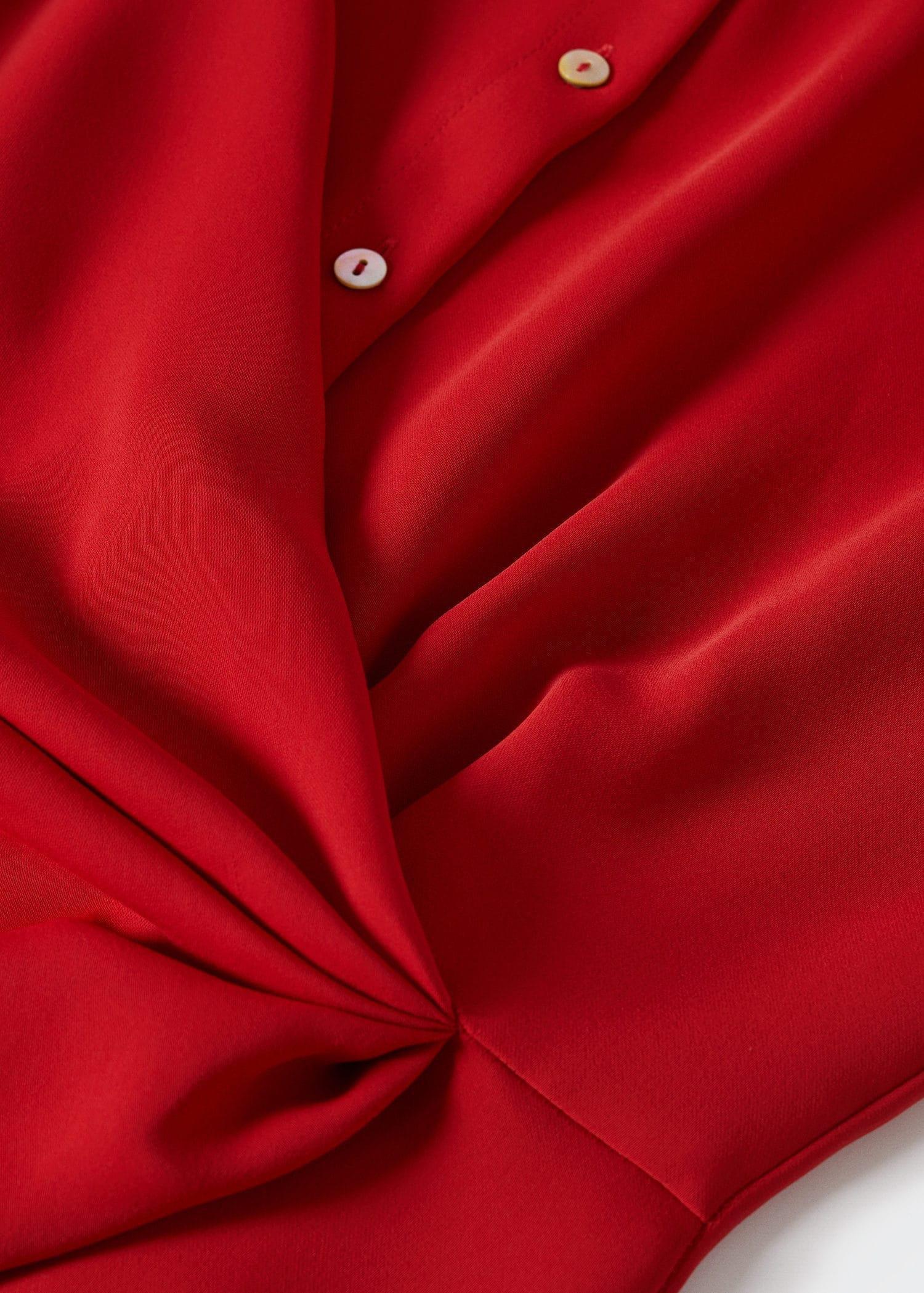Red Knot Detail Shirt Dress, , large image number 5