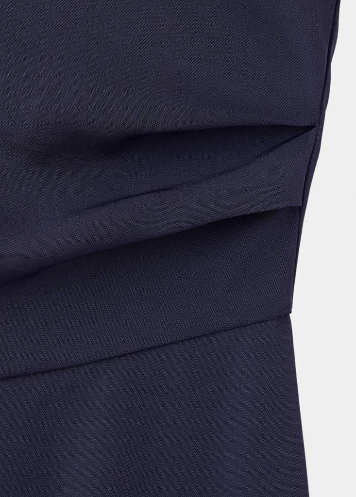 Blue Long Jumpsuit With Asymmetrical Sleeves, Medium Blue, large image number 5