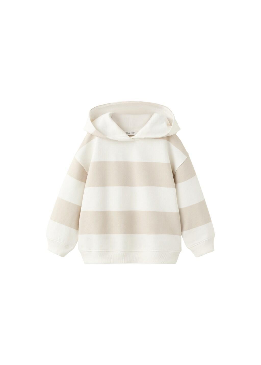 WHITE 100% cotton striped sweatshirt, Baby Boy, White, large image number 4