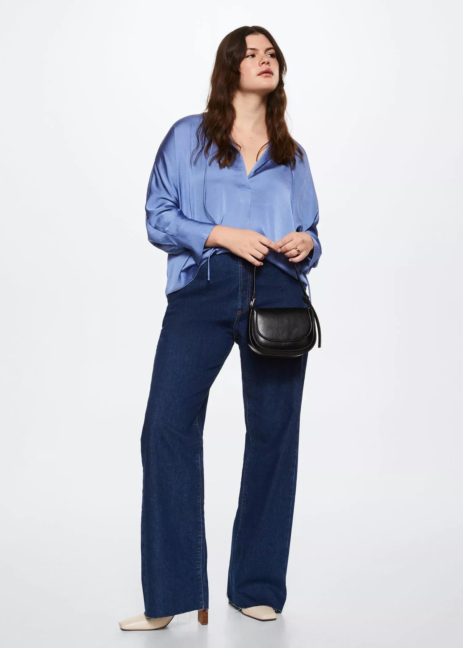 medium blue Lace flowy blouse, , large image number 6