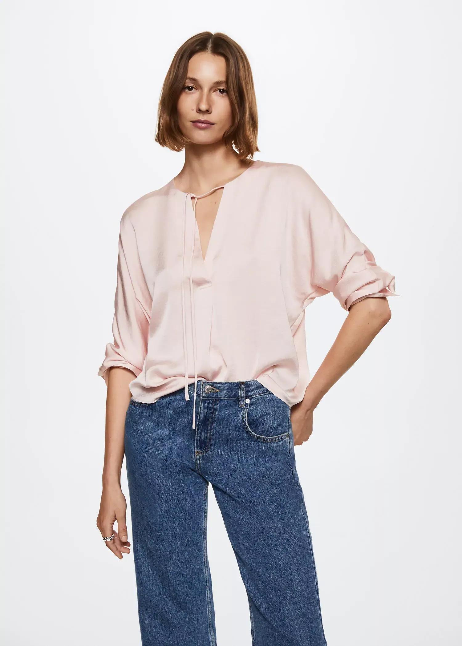 Pink Lace Flowy Blouse, , large image number 0