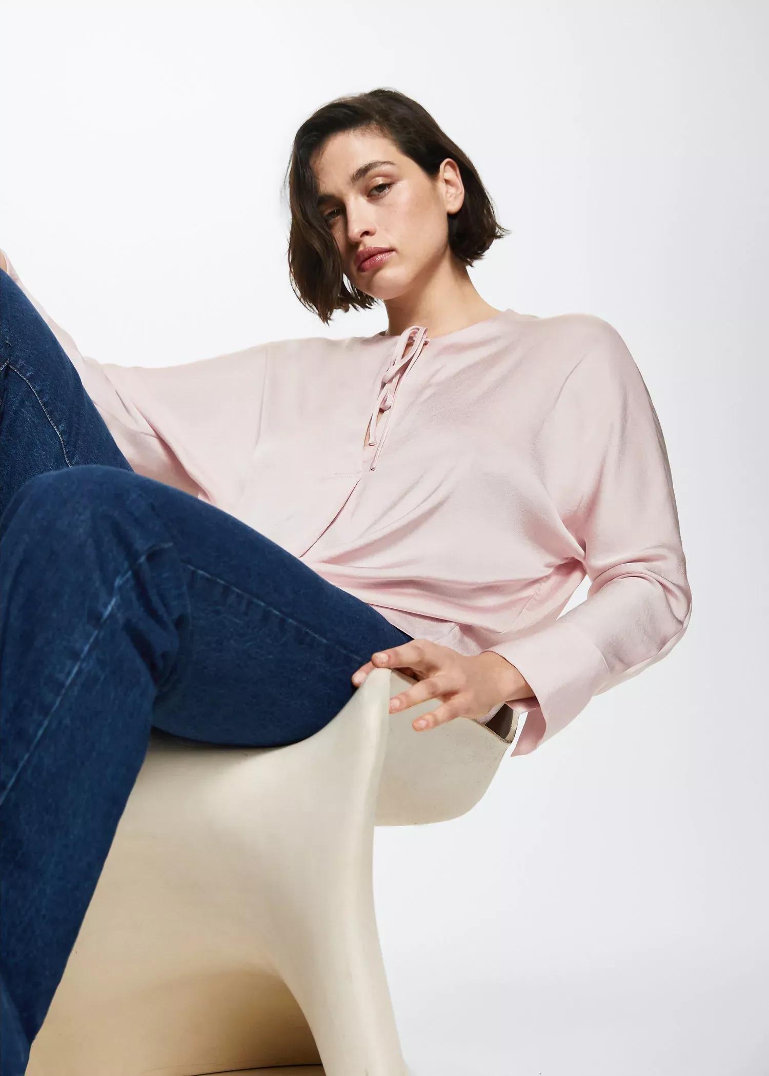 Pink Lace Flowy Blouse, , large image number 5