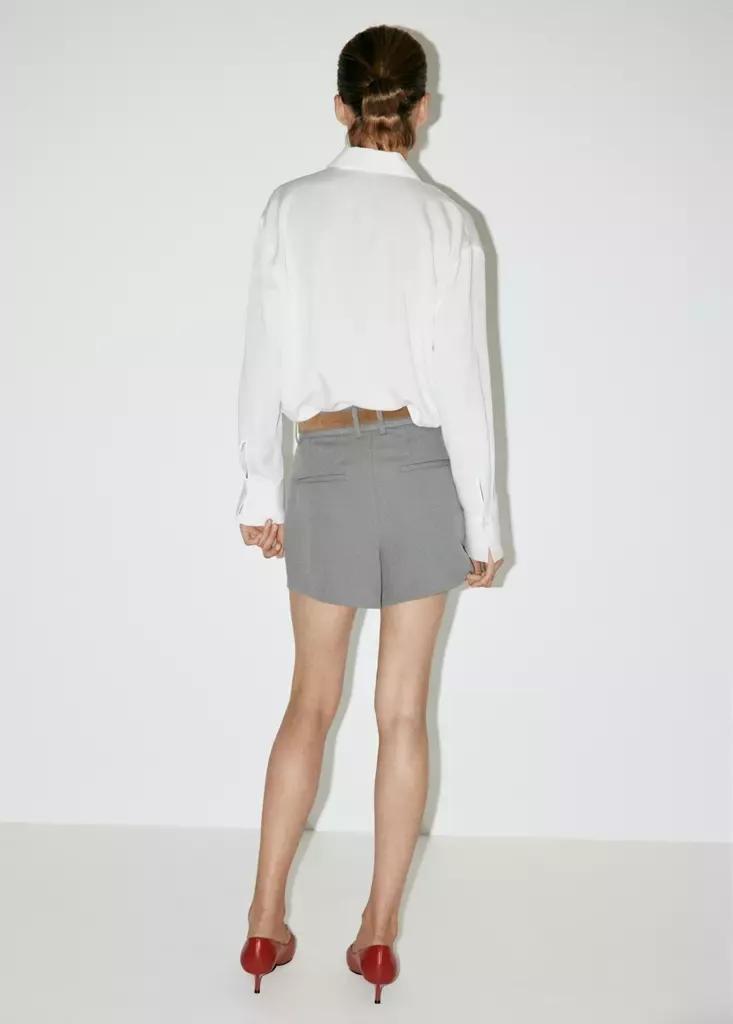 White Straight Lyocell Shirt, , large image number 2