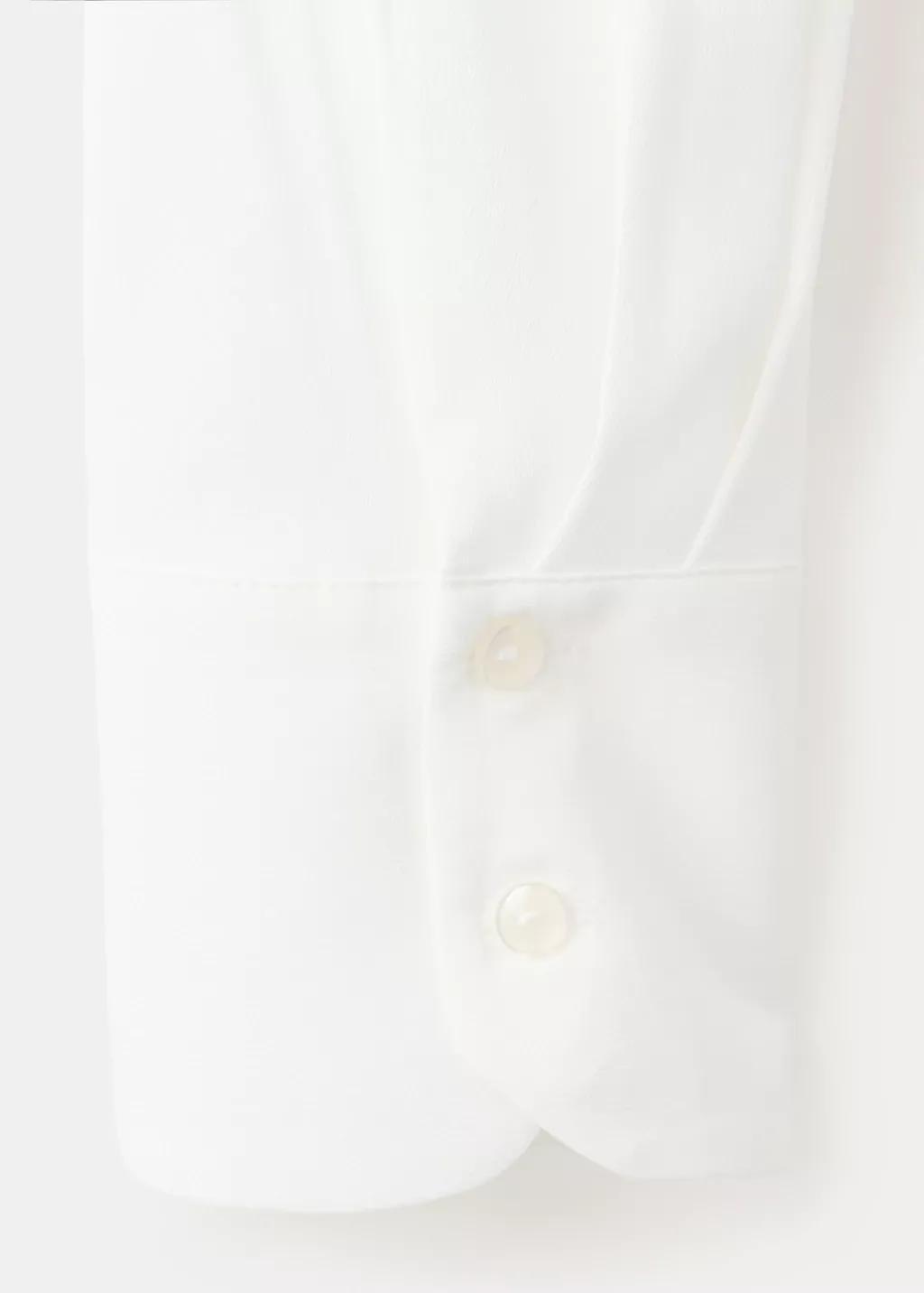 White Fluid Blouse With Concealed Buttons, Natural White, large image number 5