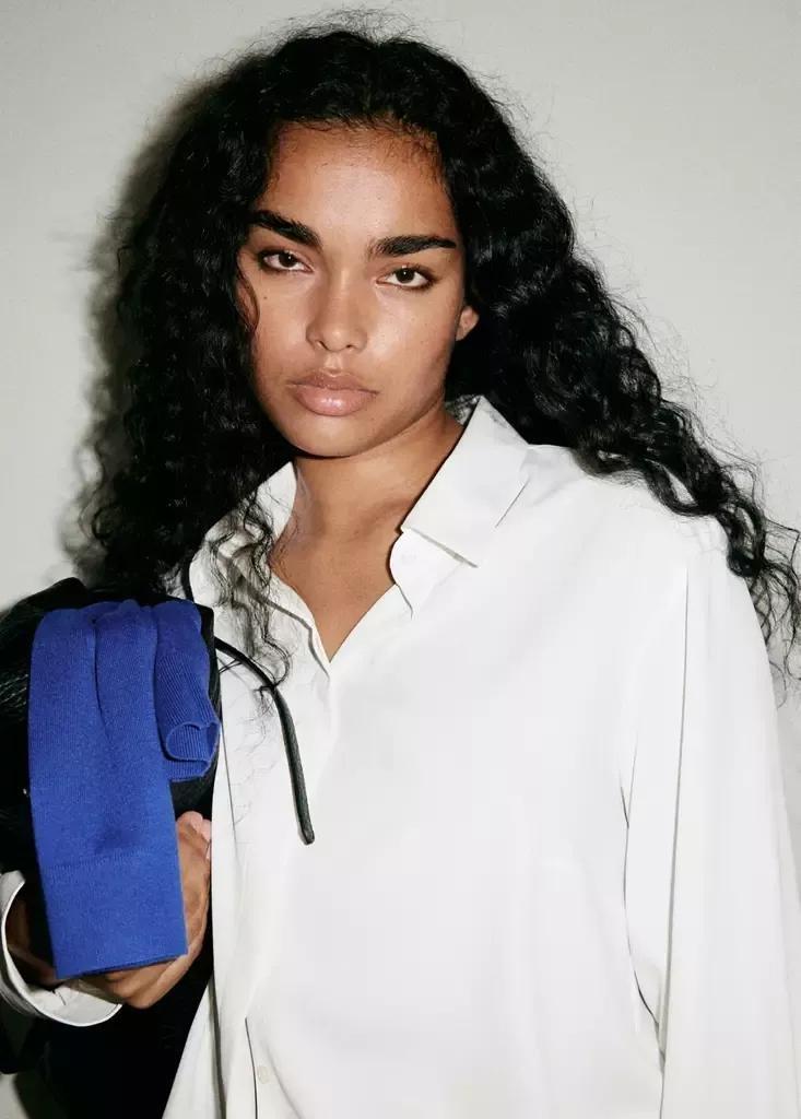 White Fluid Blouse With Concealed Buttons, Natural White, large image number 14