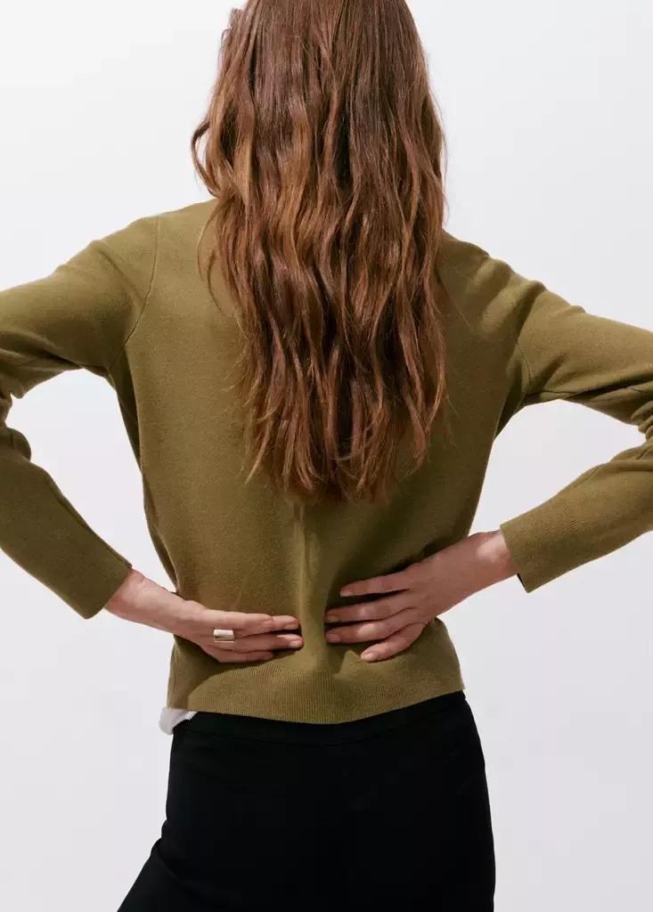 Khaki Fine-Knit Boat-Neck Sweater, Beige - Khaki, large image number 2