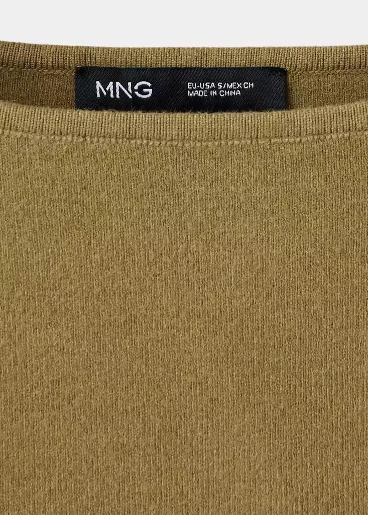 Khaki Fine-Knit Boat-Neck Sweater, Beige - Khaki, large image number 5