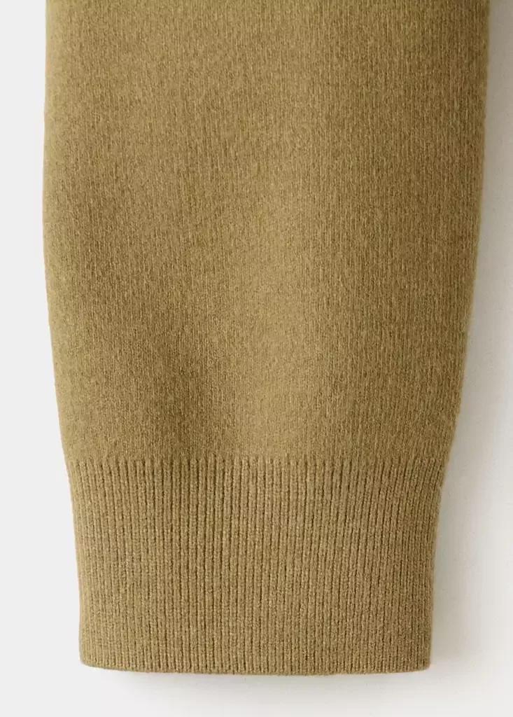 Khaki Fine-Knit Boat-Neck Sweater, Beige - Khaki, large image number 6