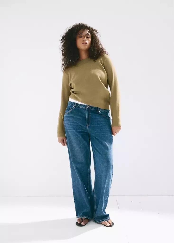Khaki Fine-Knit Boat-Neck Sweater, Beige - Khaki, large image number 7