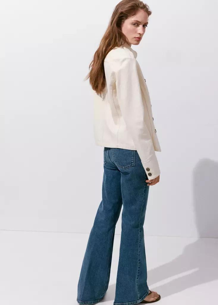Blue High Waist Flare Jeans, Open Blue, large image number 2