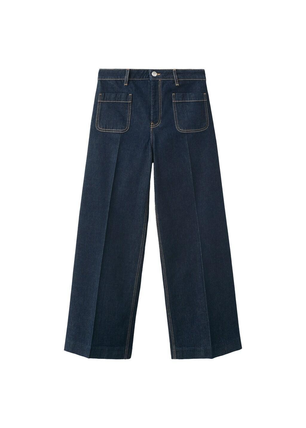 OPEN BLUE Wide-leg patch pocket jeans, Open Blue, large image number 7