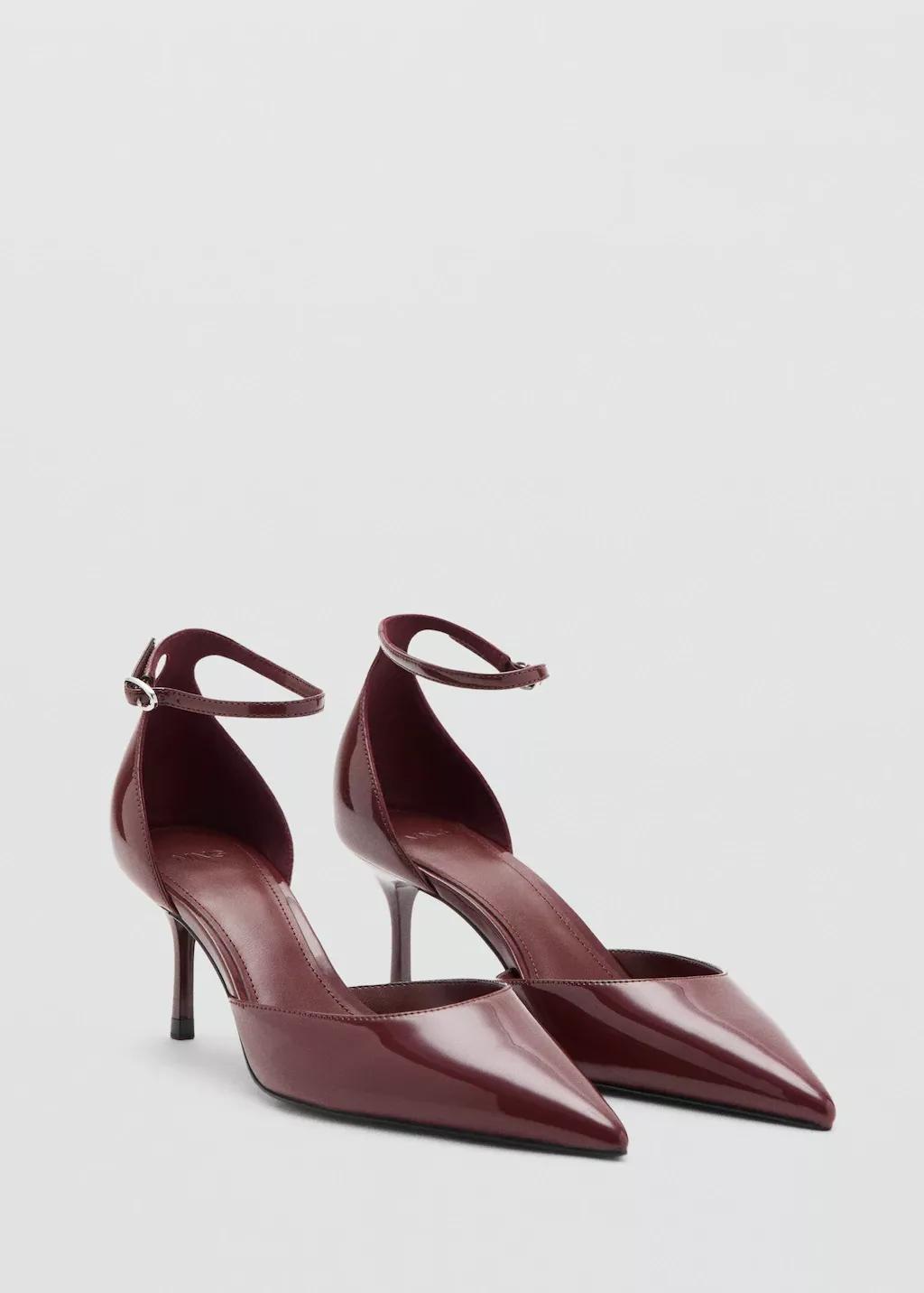 Brown Kitten-Heeled Shoes With Ankle Strap, Brown, large image number 0