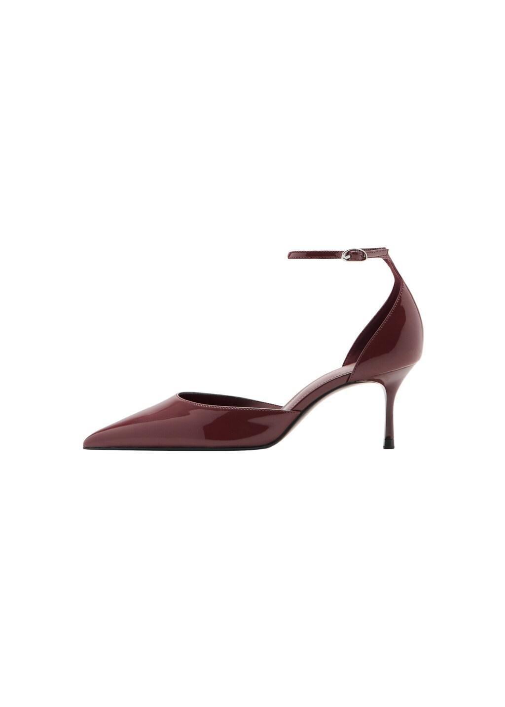 Brown Kitten-Heeled Shoes With Ankle Strap, Brown, medium