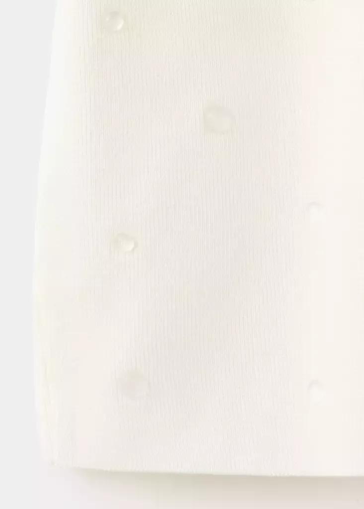 Cream Short-Sleeve Beaded Sweater, , large image number 6
