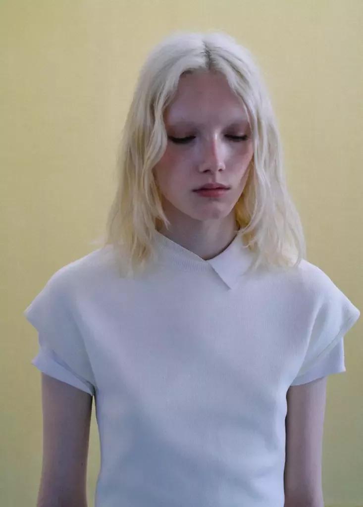 Cream Short-Sleeve Funnel Neck Jumper, Light Beige, large image number 0