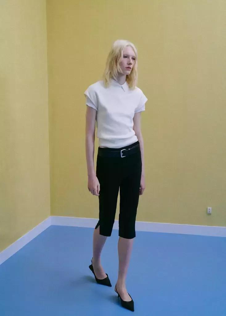 Cream Short-Sleeve Funnel Neck Jumper, Light Beige, large image number 1