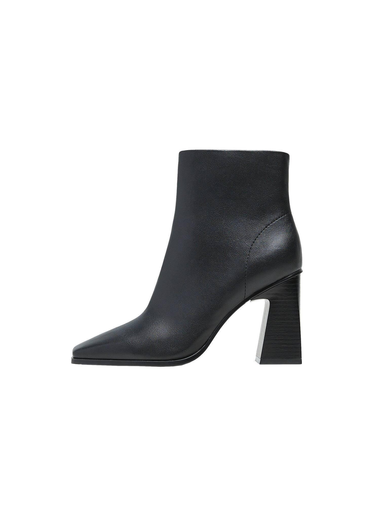 Black Squared-Toe Ankle Boots, , large image number 0