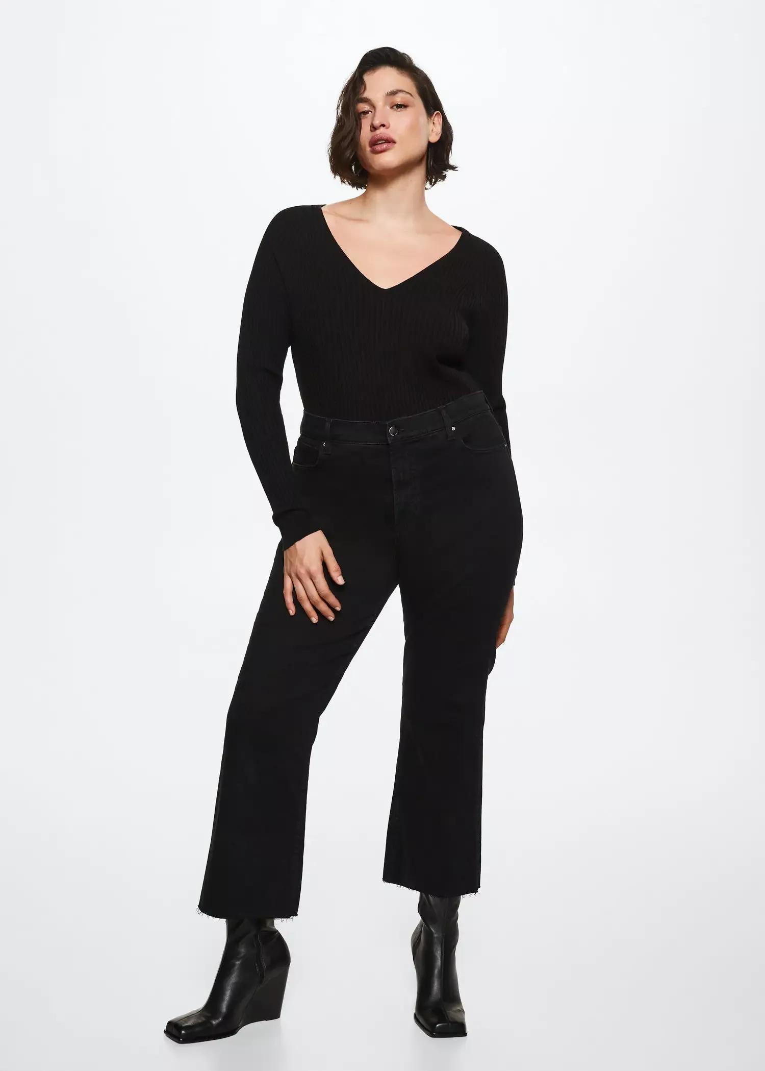 Grey High-Waist Bootcut Jeans, , large image number 5