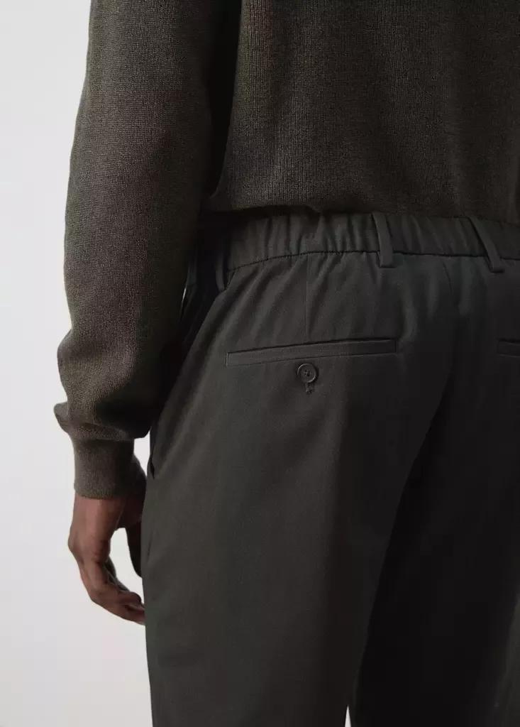Khaki Bologna Cropped Slim-Fit Trousers, , large image number 4