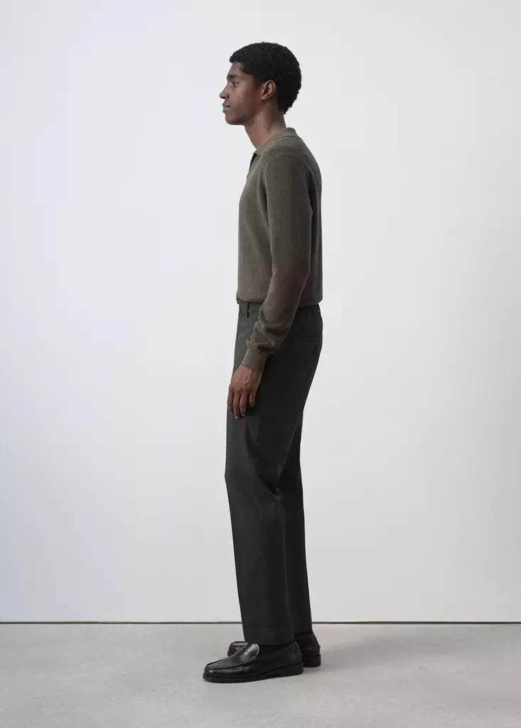 Khaki Bologna Cropped Slim-Fit Trousers, , large image number 5