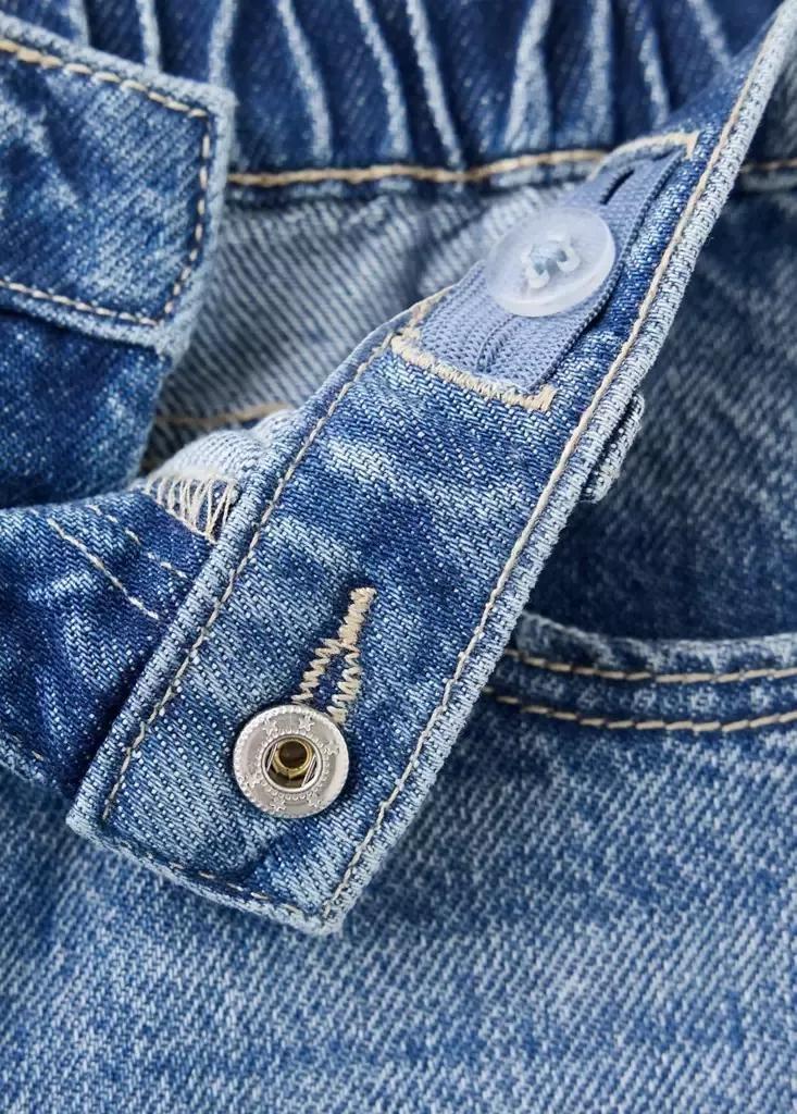 Blue Culotte Jeans With Rhinestone Detail, Open Blue, large image number 2