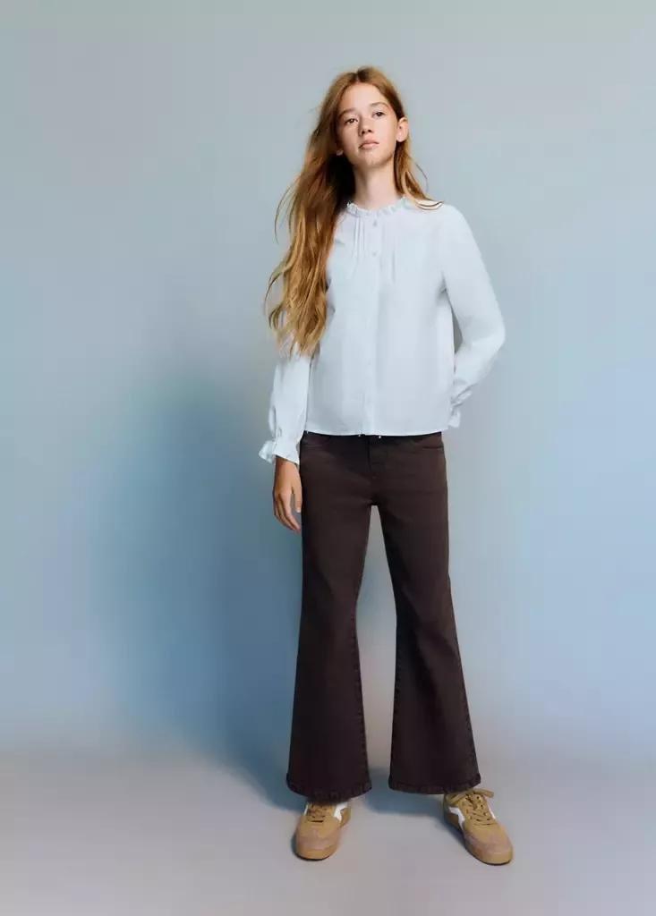Brown Straight-Fit Jeans With Studs, Dark Brown, large image number 0
