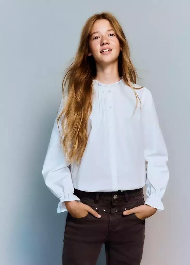 Brown Straight-Fit Jeans With Studs, Dark Brown, large image number 1