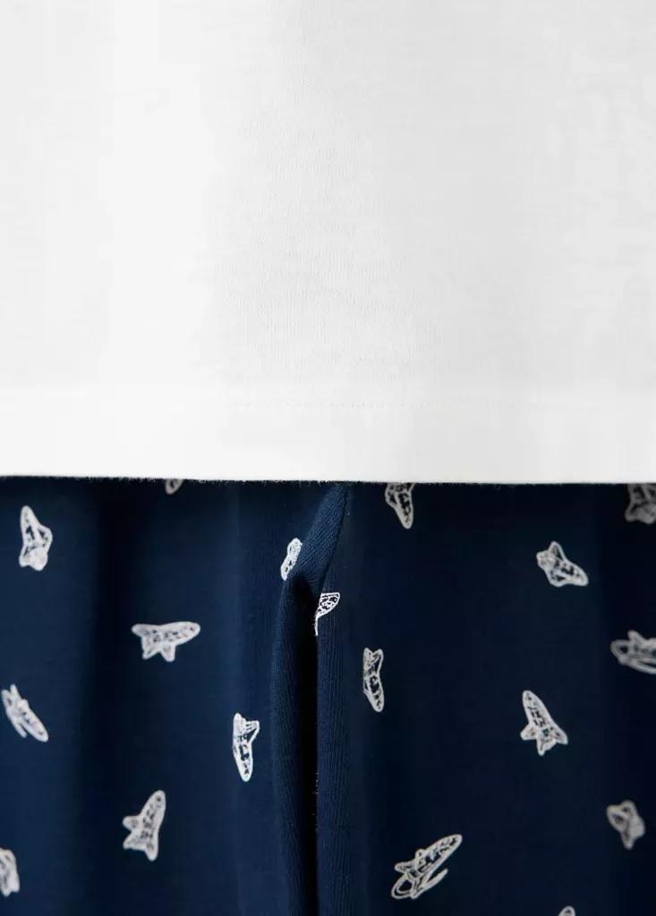 White Full Cotton Rocket Pyjama Set, Kids Boys, Natural White, large image number 2