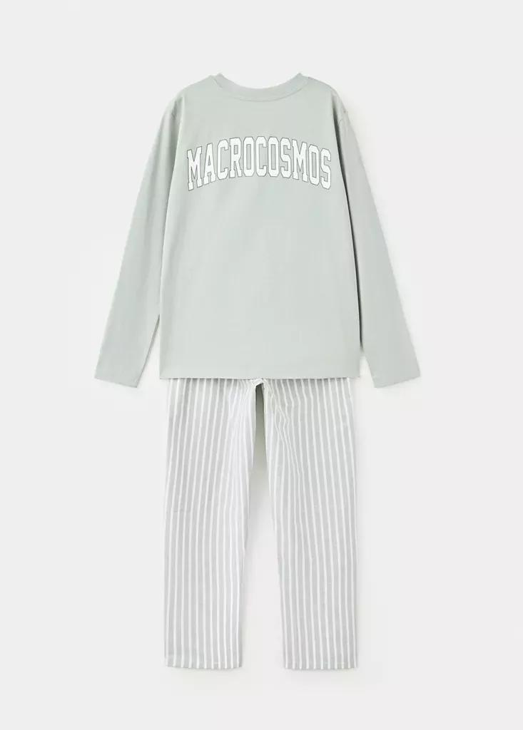 Green Full Printed Cotton Pyjamas Set, Green, large image number 1