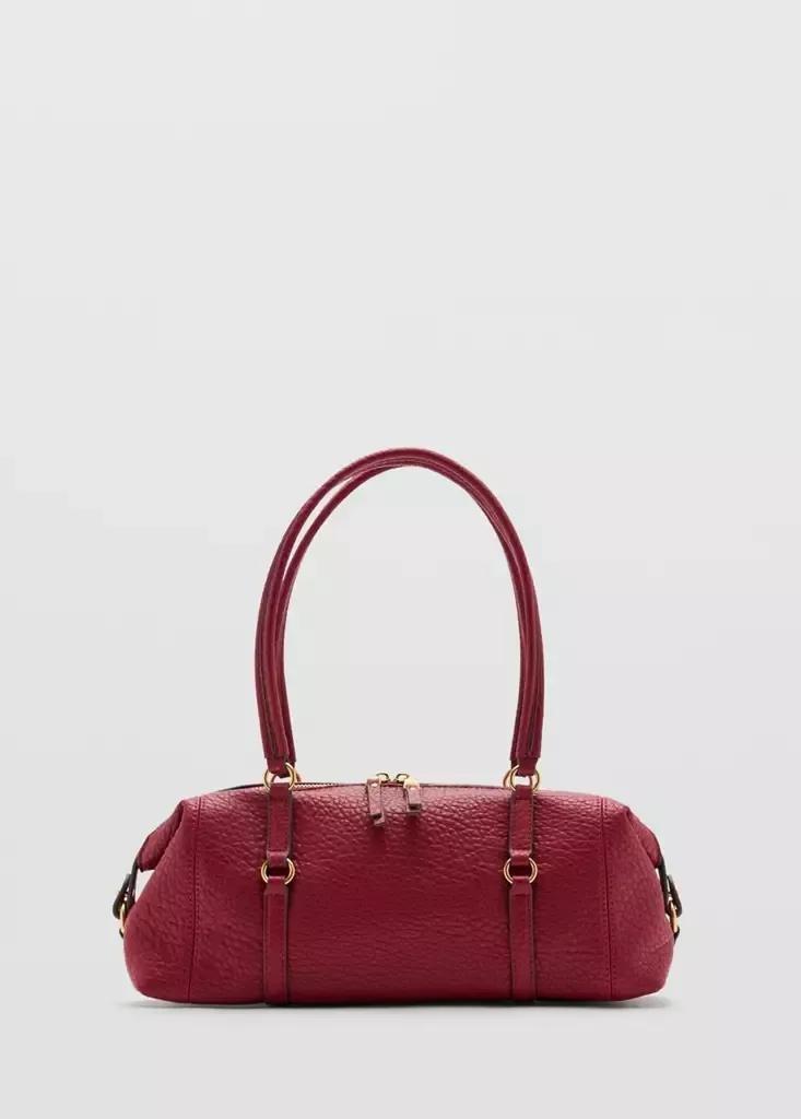 Red Faux-Leather Shoulder Bag, Red, medium