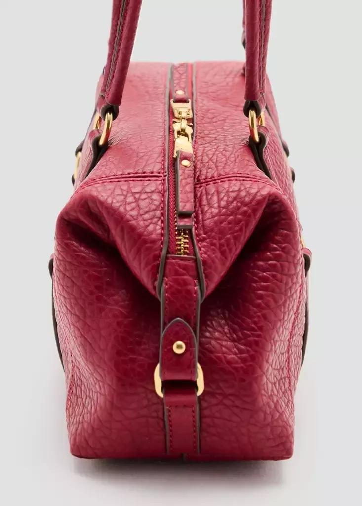 Red Faux-Leather Shoulder Bag, Red, medium