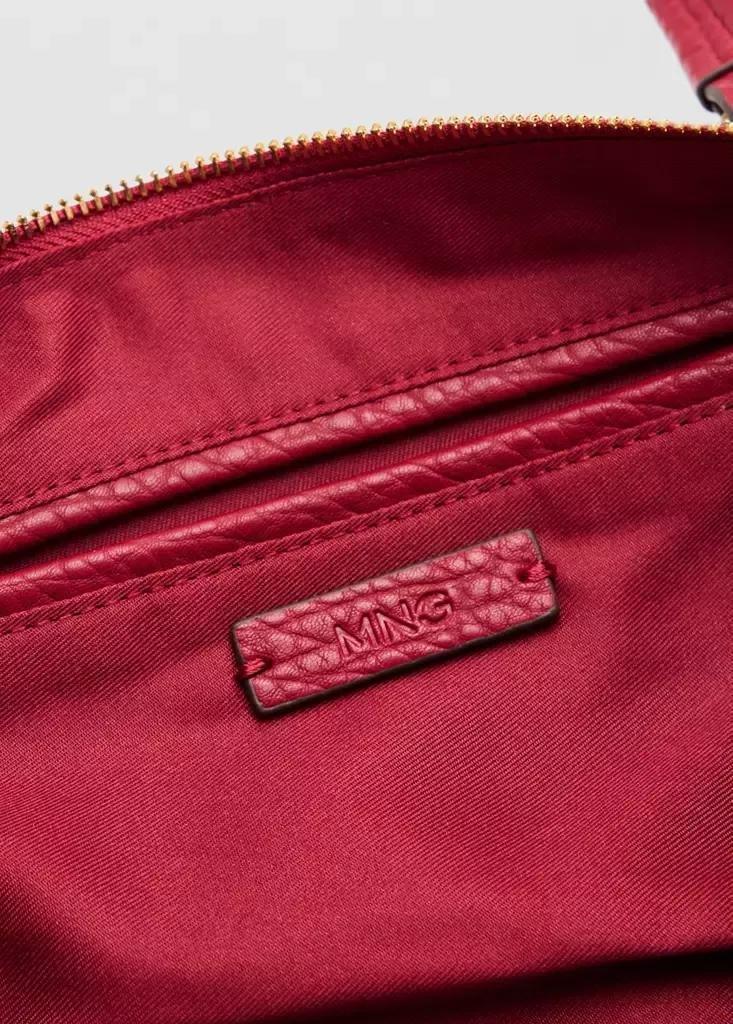 Red Faux-Leather Shoulder Bag, Red, large image number 4