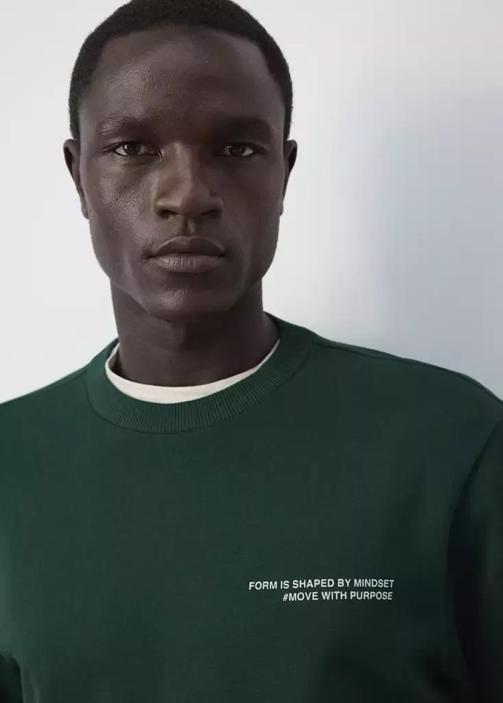 Green Printed Sweatshirt Cotton, , large image number 3