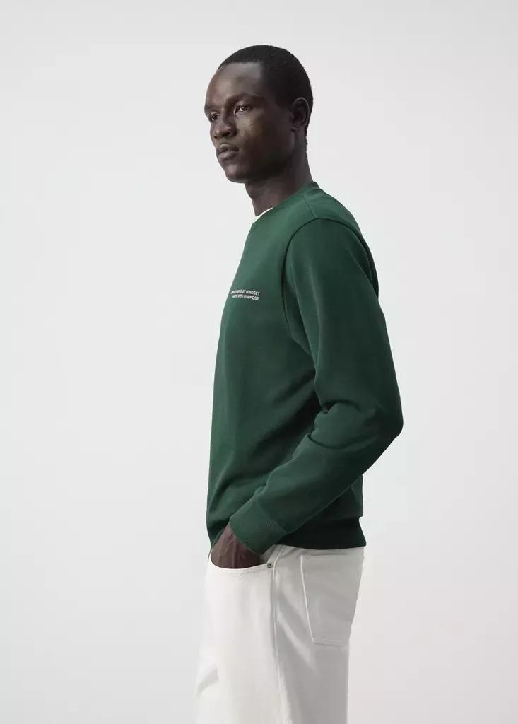 Green Printed Sweatshirt Cotton, , large image number 4