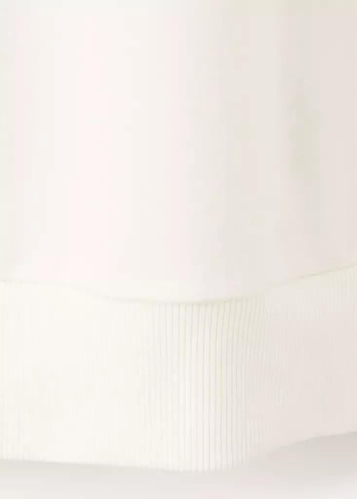 Cream Cotton Sweatshirt With Embroidered Graphic On The Chest, , large image number 7