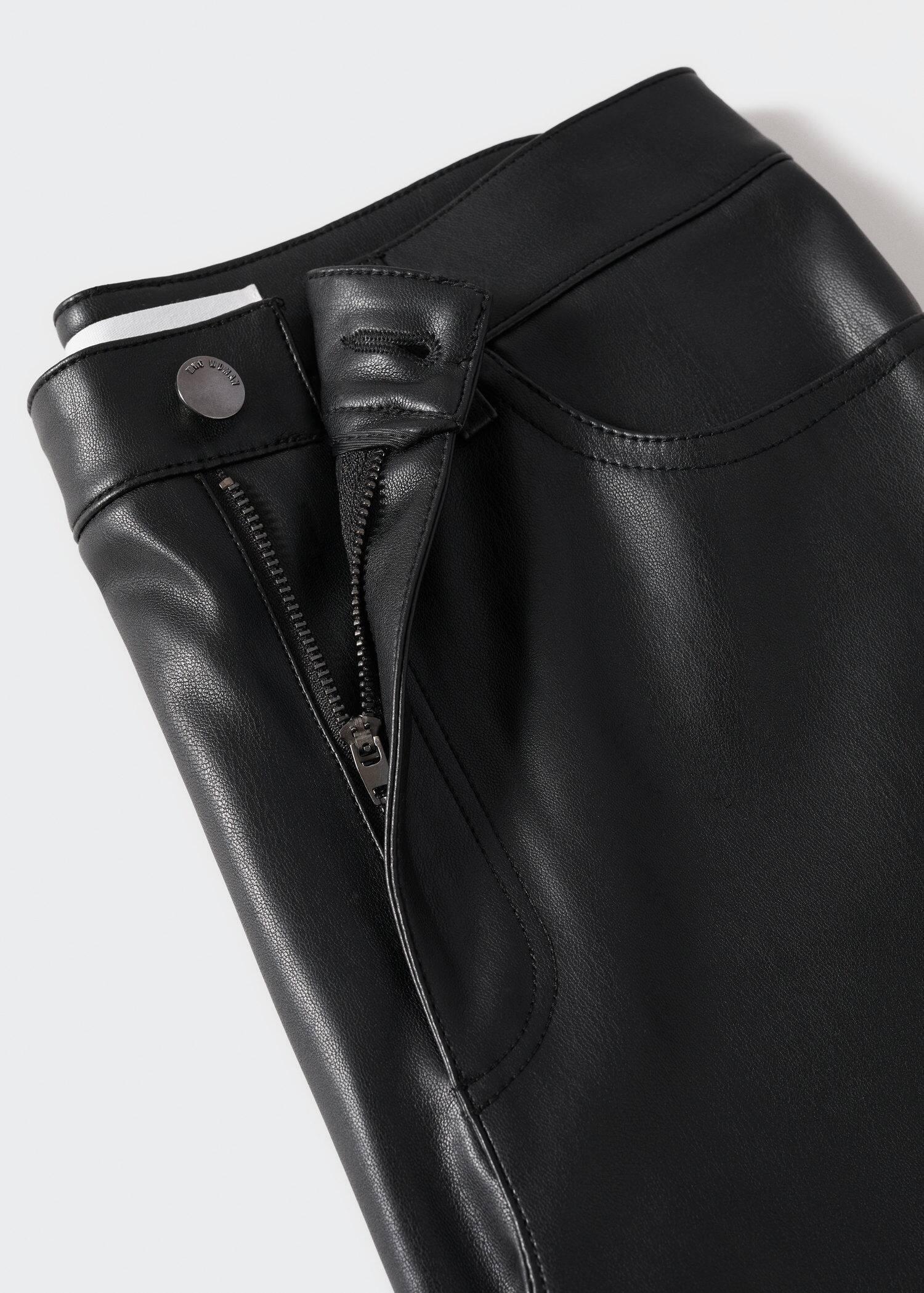 Black Faux-Leather Trousers, , large image number 6