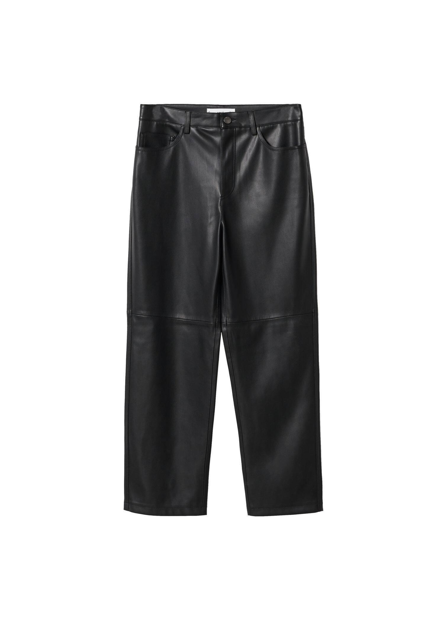 Black Faux-Leather Trousers, , large image number 9