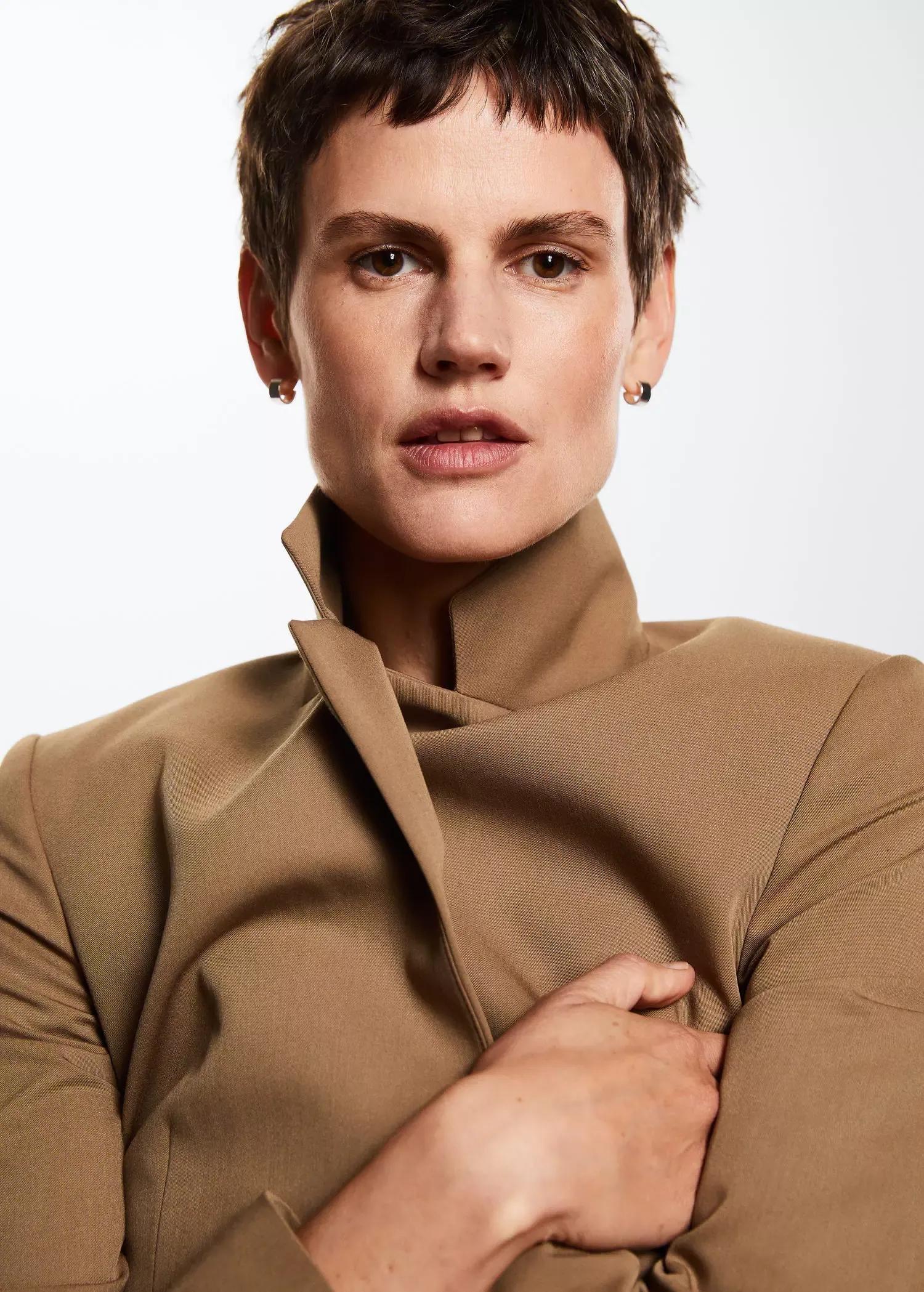 Brown Fitted Suit Jacket, , large image number 2