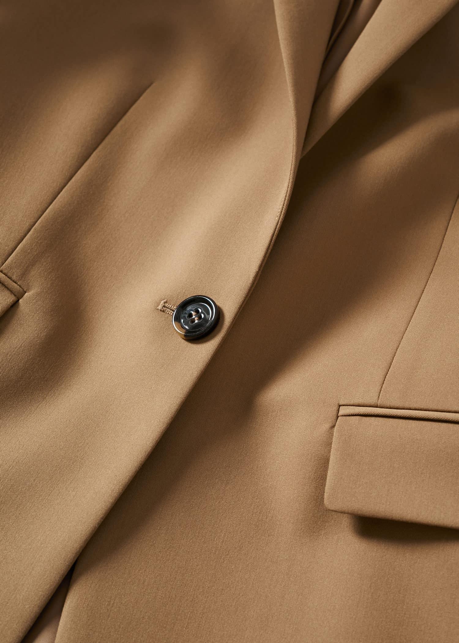 Brown Fitted Suit Jacket, , large image number 4