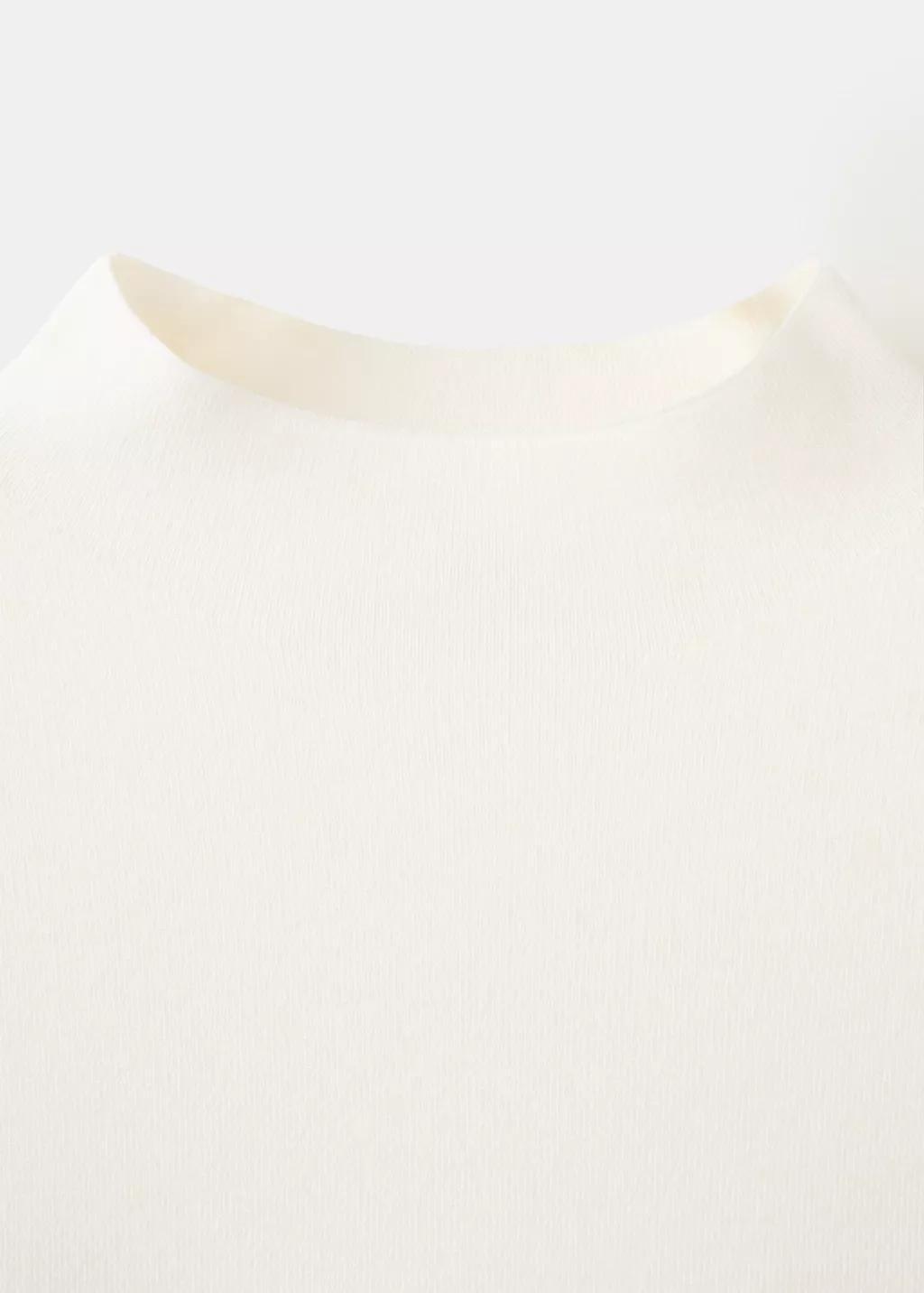 Beige Knitted Sweater With Perkins Neck, Light Beige, medium