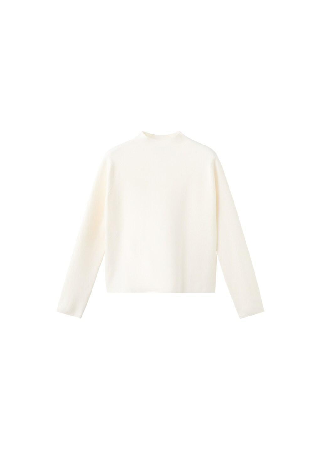 Beige Knitted Sweater With Perkins Neck, Light Beige, large image number 12