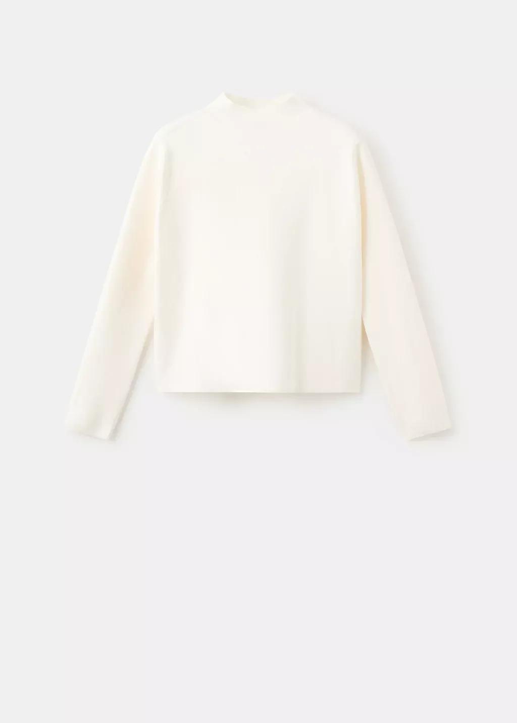 Beige Knitted Sweater With Perkins Neck, Light Beige, large image number 13